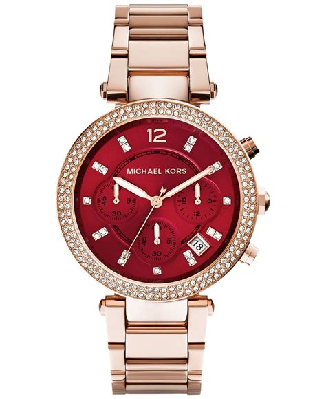 michael kors womens watches rose gold macys|two tone rose gold watch.